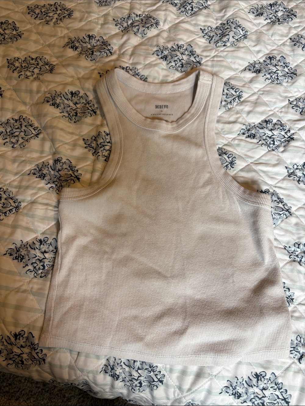 Maeve Cream Ribbed Tank Top
